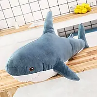 М'яка плюшева іграшка Акула Shark doll 49 см подушка. Синя