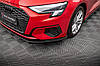 Сплітер Audi A3 8Y (2020+) тюнінг обвіс губа спідниця елерон (V2) Street Pro, фото 4