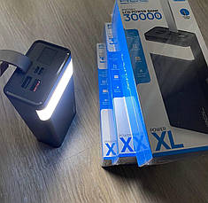 Повербанк, Power Bank ACL PW-14 30000 mAh, портативна батарея з ліхтариком та кабелями, фото 3