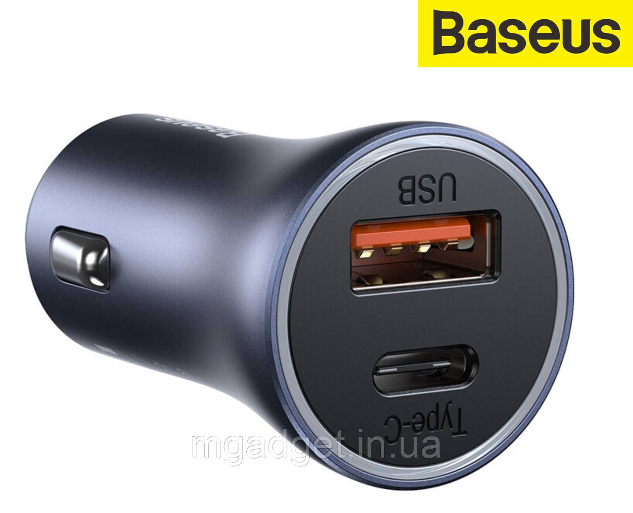 Автомобільний зарядний пристрій Baseus Golden Contactor Pro 40W USB + USB Type-C Dark Gray(CCJD-0G) Гарантія!