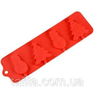 Силіконова форма для льодяників Новорічна, фото 1