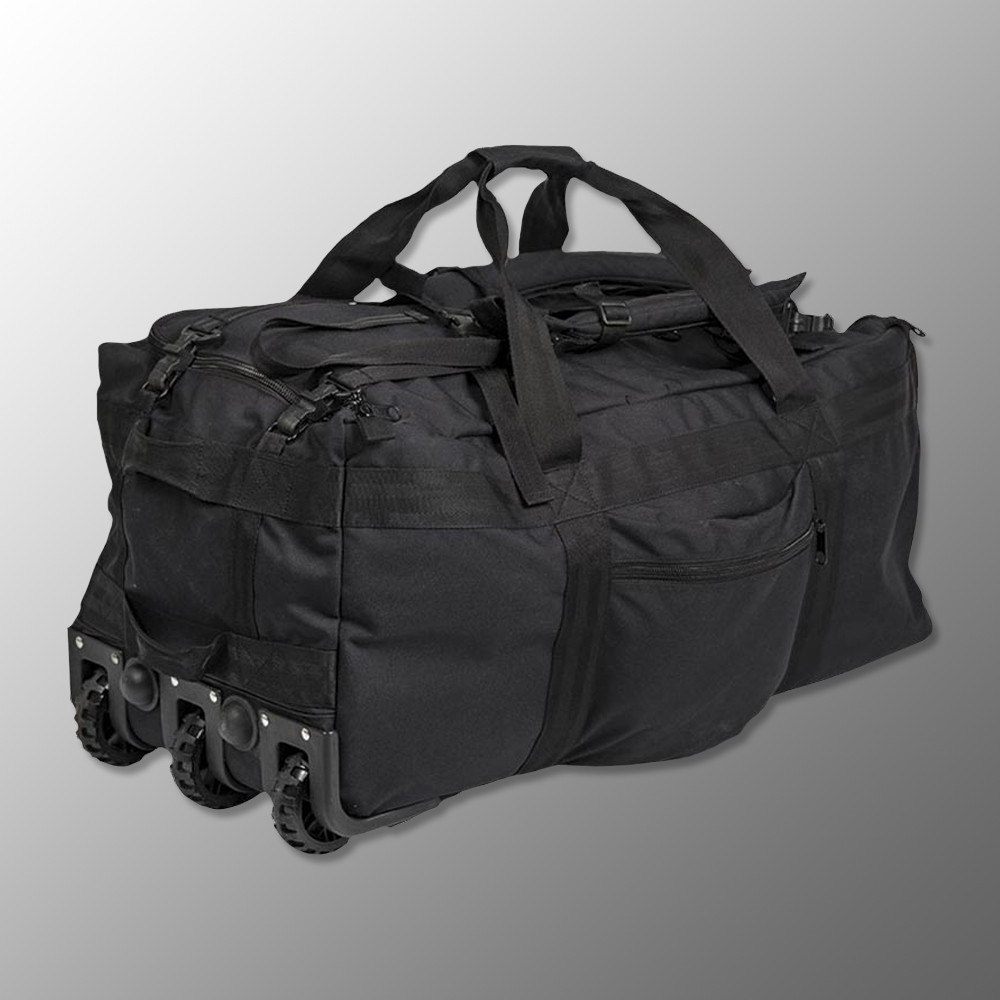 🔥 Сумка транспортна на коліщатках "Mil-tec Combat Duffle Bag with Wheel" (Чорна), фото 1