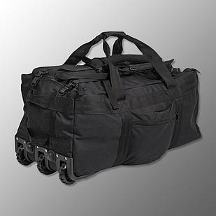 🔥 Сумка транспортна на коліщатках "Mil-tec Combat Duffle Bag with Wheel" (Чорна)