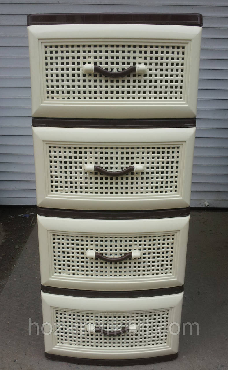 Пластиковий комод великий сітка бежево-коричневий 93х40х52 см, фото 1