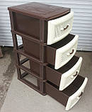 Пластиковий комод великий сітка бежево-коричневий 93х40х52 см, фото 5