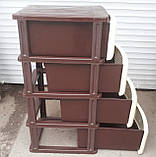 Пластиковий комод великий сітка бежево-коричневий 93х40х52 см, фото 7