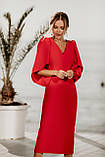 Жіноче плаття із широкими рукавами Люкс червоне (різні кольори) XS S M L, фото 3