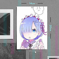 "Рем (Жизнь с нуля / ReZero)" плакат (постер) размером А5 (14х20см)