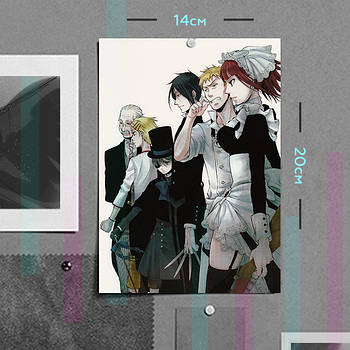"Темний дворецький / Black butler" плакат (постер) розміром А5 (14х20см)