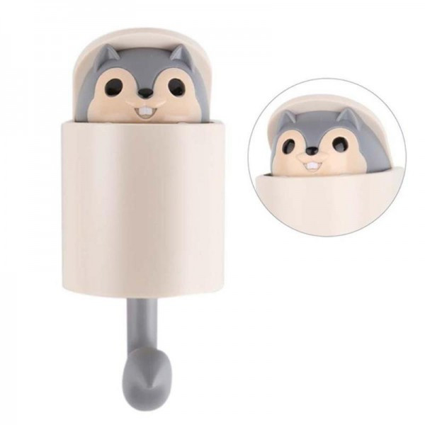 Вішалка-гачок для Одягу на Стіну в Дитячу Білочка Сірий — Купить