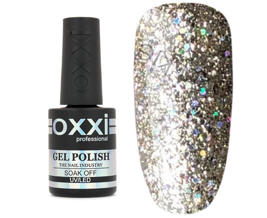 Гель-лак глітерний Oxxi Professional Star Gel 10 мл, No 3 сріблястий