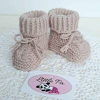 Пінетки "Косичка" бежеві на 0-3 міс.