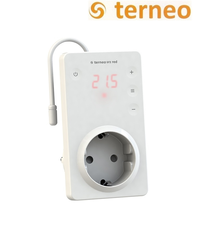 Терморегулятор Terneo srz red із сенсорними кнопками (розетковий), Україна