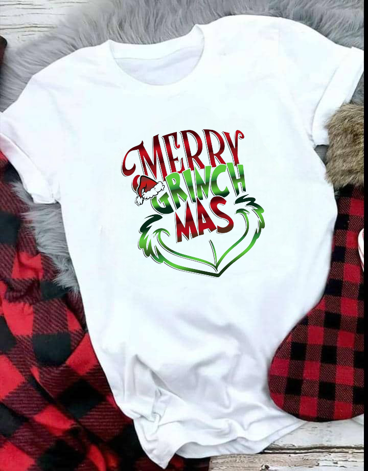 Новорічна футболка на фотосесію Merry GRINCH mas