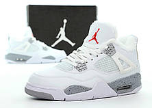 Чоловічі кросівки Nike Air Jordan 4 Retro White Cement (с мехом) 308499-104, фото 3