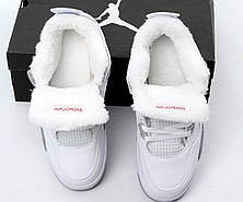 Чоловічі кросівки Nike Air Jordan 4 Retro White Cement (с мехом) 308499-104, фото 4