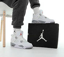 Чоловічі кросівки Nike Air Jordan 4 Retro White Cement (с мехом) 308499-104, фото 6