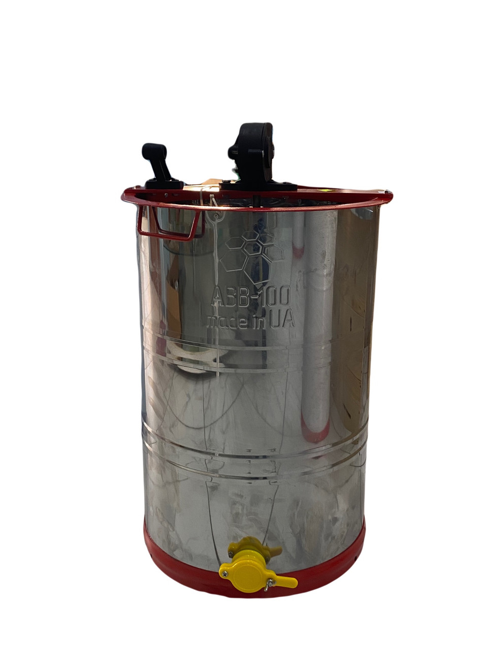 Медогонка 2-х рамкова, нерж., необоротна, редуктор,ротор-порош.фарб.,кран-плас.,AISI 430