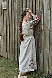 Довга вишита сукня, натуральний льон, арт. 4603, фото 4
