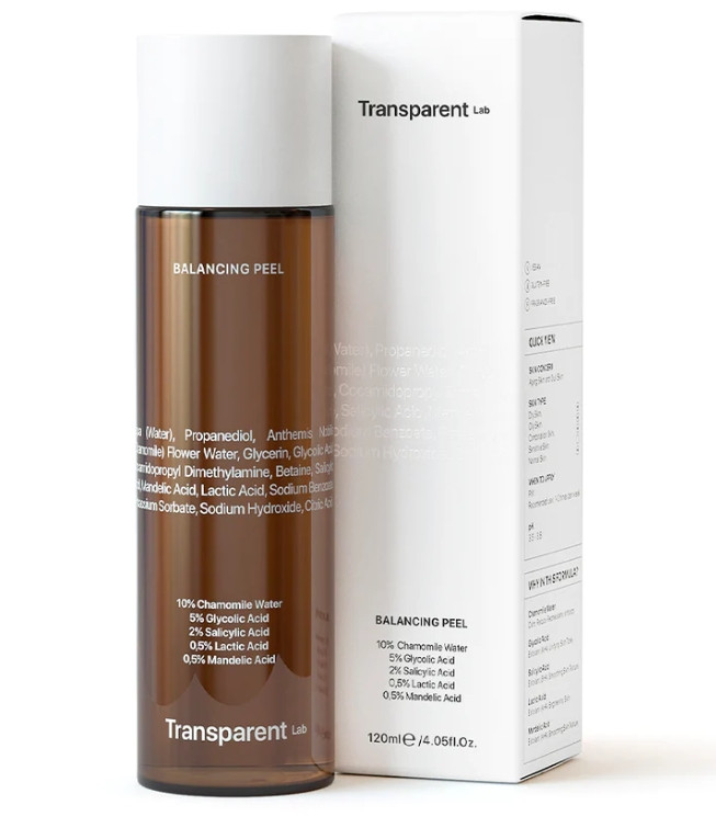 Transparent Lab Balancing Peel - Мультикислотний пілінг-тонер, 120 мл