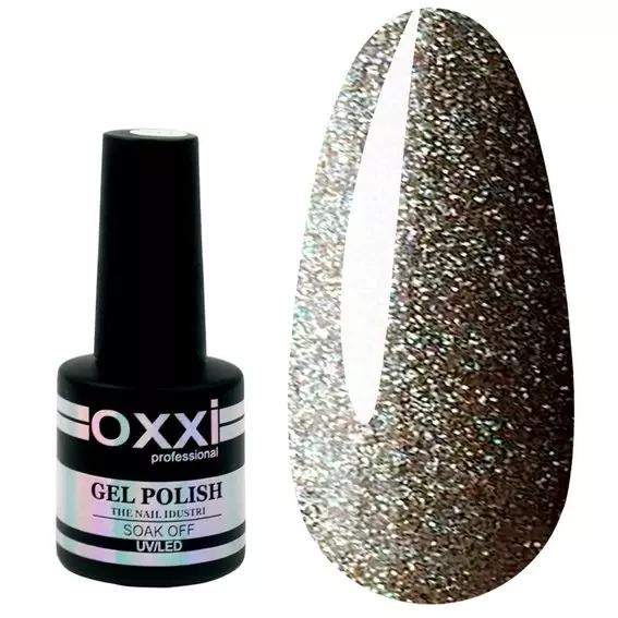 Гель-лак Oxxi Professional №096 (світлий беж з насиченими дрібними блискітками), 10мл