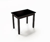 Стол обеденный раскладной АЖУР венге+стекло чёрное 90х60(120)