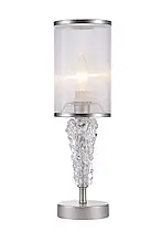 Декоративна настільна лампа з елементами скла та тканинним абажуром Е14 11х38 см