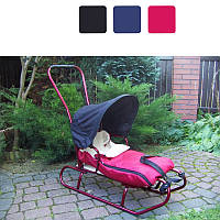 Санки дитячі 5в1 сани + спинка + ручка + козирок + конверт для дітей R_1423