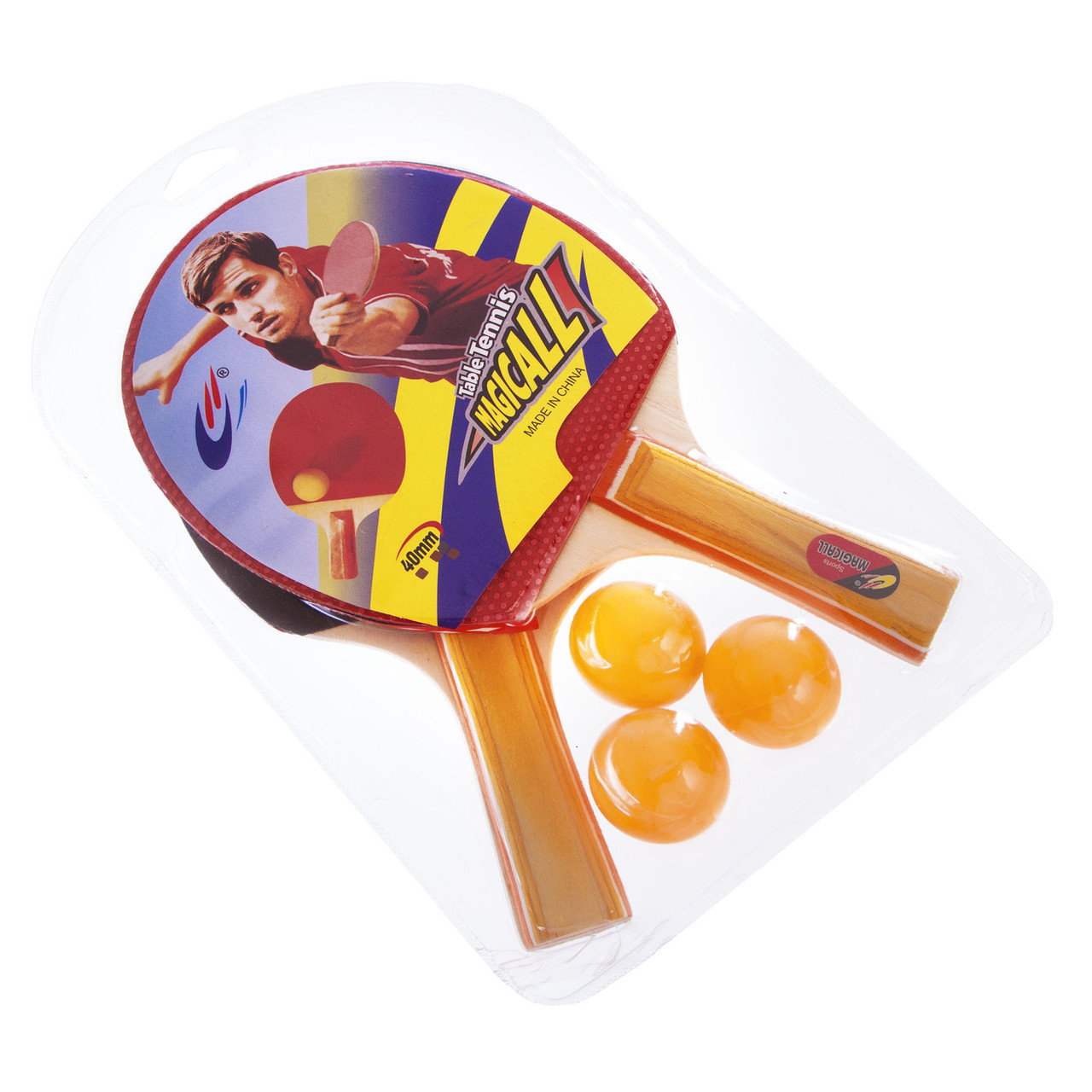 Набір для настільного тенісу Magicall 2 ракетки 3 м'ячі, фото 1