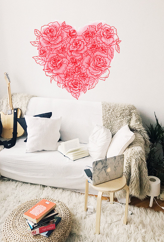 Наклейка Виниловая Zatarga Сердце Из Роз Красный 500x430мм DH16-2023 ...