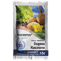 Добриво "Борна кислота" (20 г) для томатів, полуниці, огірків, перців, від "Провентус Фертілайзер", Україна