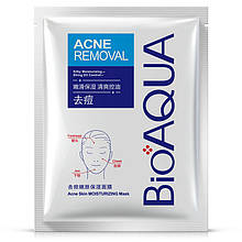 Зволожуюча тканинна маска для проблемної шкіри від акне та прищів BIOAQUA Aсne Removal, 30 г