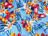 Штапель малюнок букет квітів, блакитний, фото 4