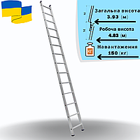 Універсальна приставна драбина односекційна на 14 сходинок