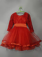 Платье красное нарядное детское, праздничное для девочки