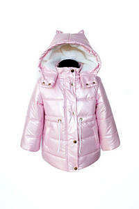 Зимова куртка на дівчинку «Акварель» пудра 92