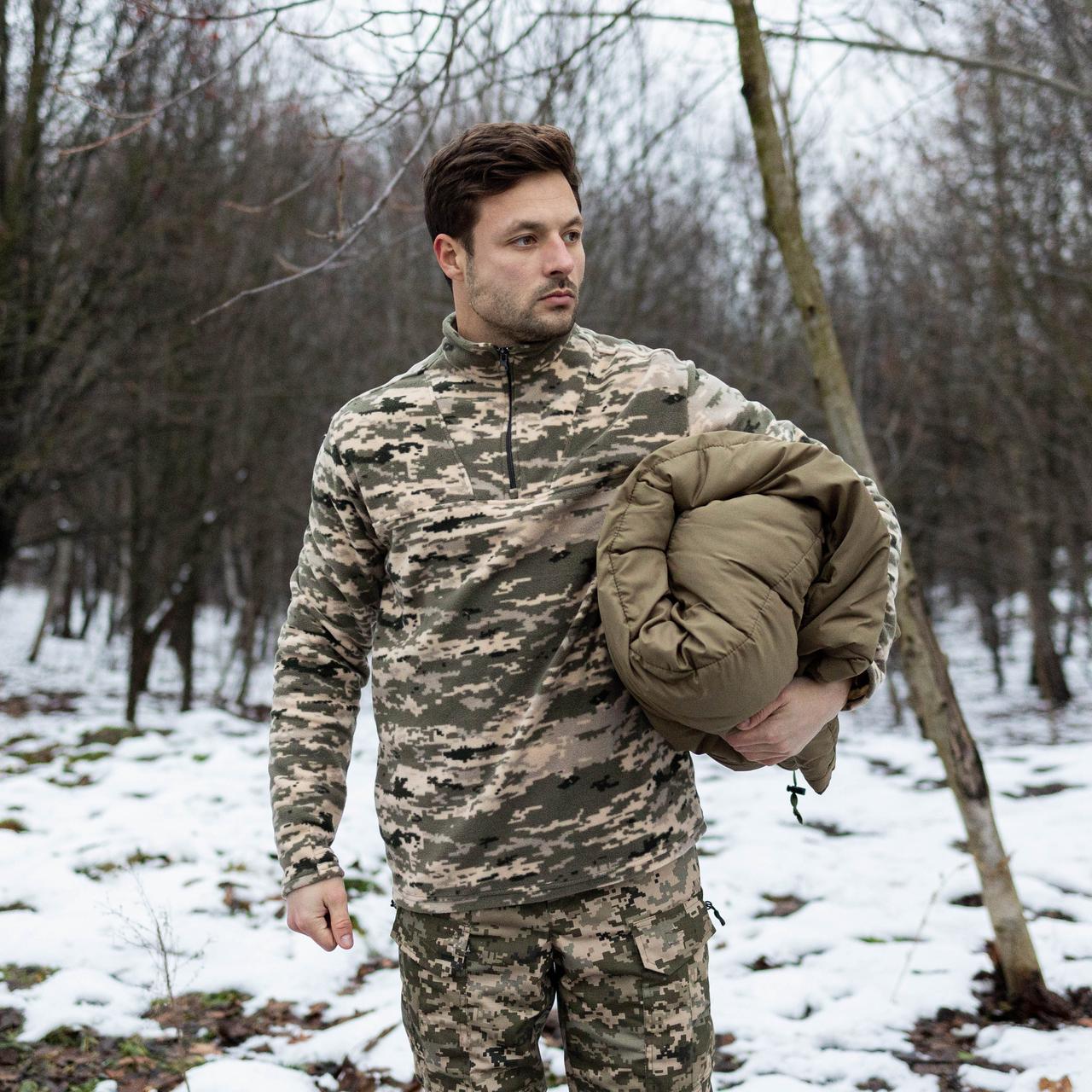 Тактичний зимовий спальний мішок (чорний/хакі)