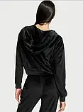 Спортивный велюровый костюм Victoria's Secret Velour Full-Zip Pure Black Graphic оригинал M, фото 6