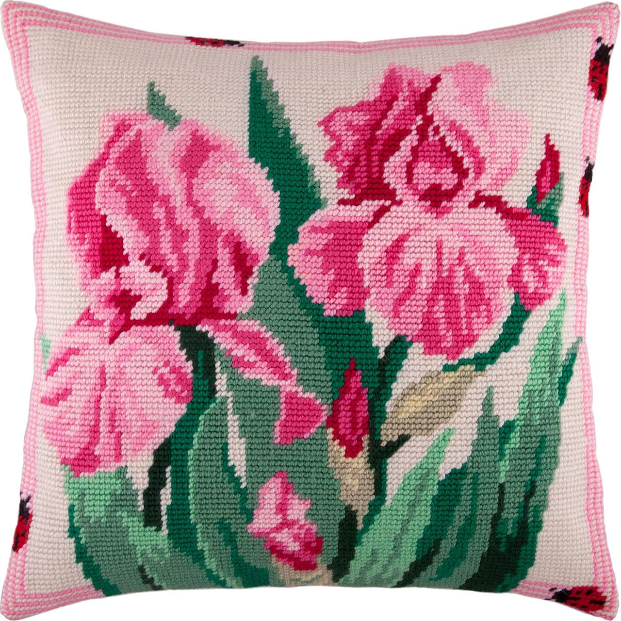 Набір для вишивання декоративної подушки Чарівниця Рожевий півник 40&t