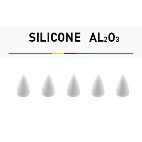 СИЛІКОНОВІ ПОЛІРИ З ОКСИДОМ АЛЮМІНІЮ КОНУС - 5 ШТ., фото 1