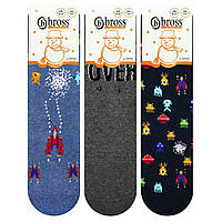 Детские махровые носочки 1-3 года с тормозками теплые зимние носки махра для мальчиков и девочек BROSS
