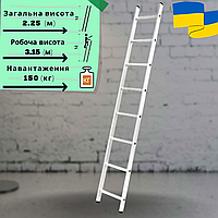 Приставна драбина на 8 сходинок односекційна алюмінієва