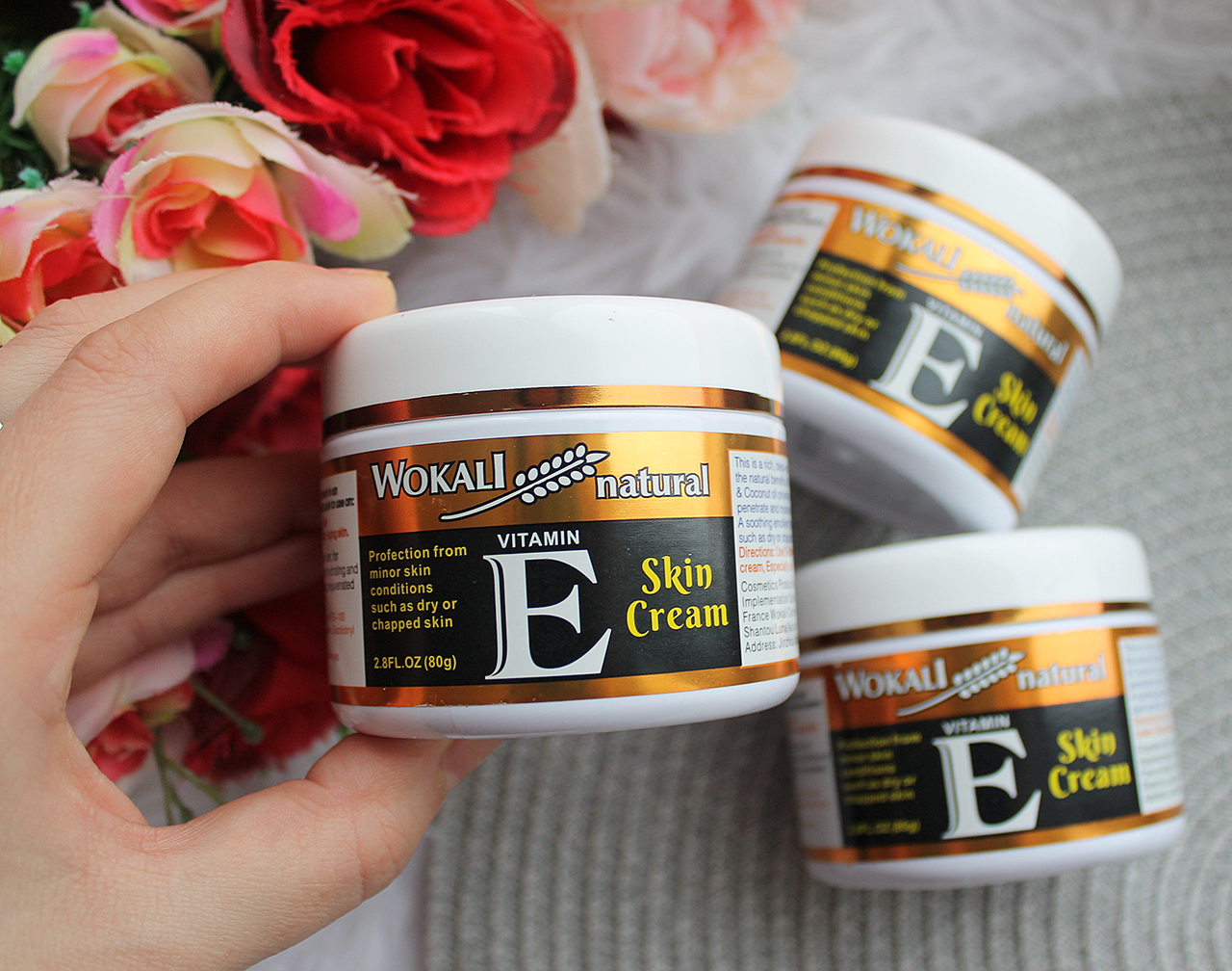 Зволожуючий крем для обличчя з вітаміном Е Wokali Natural Vitamin E skin cream 80 мл.