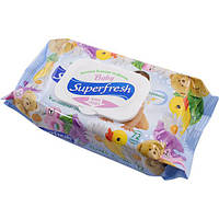 Салфетки влажные детские Super Fresh 72 шт. с клапаном