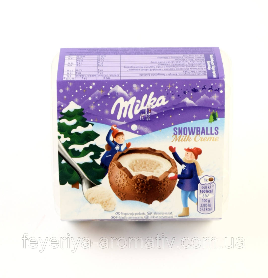 Шоколадні кульки Milka Snow Balls із молочною начинкою 4х28гр (Швейцарія)