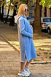 Тепла сукня - худі для вагітних та годування 2235 1426 блакитна, фото 3