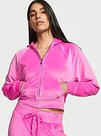 Спортивний велюровий костюм Victoria's Secret Velour Full-Zip Electric Pink Graphic оригінал XS
