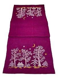 Доріжка лляна вишита "Зимова казка" (1,4м.*0,48м.)