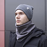 Комплект шапка + баф (хомут) теплий зимовий 2в1. Живе фото, фото 7