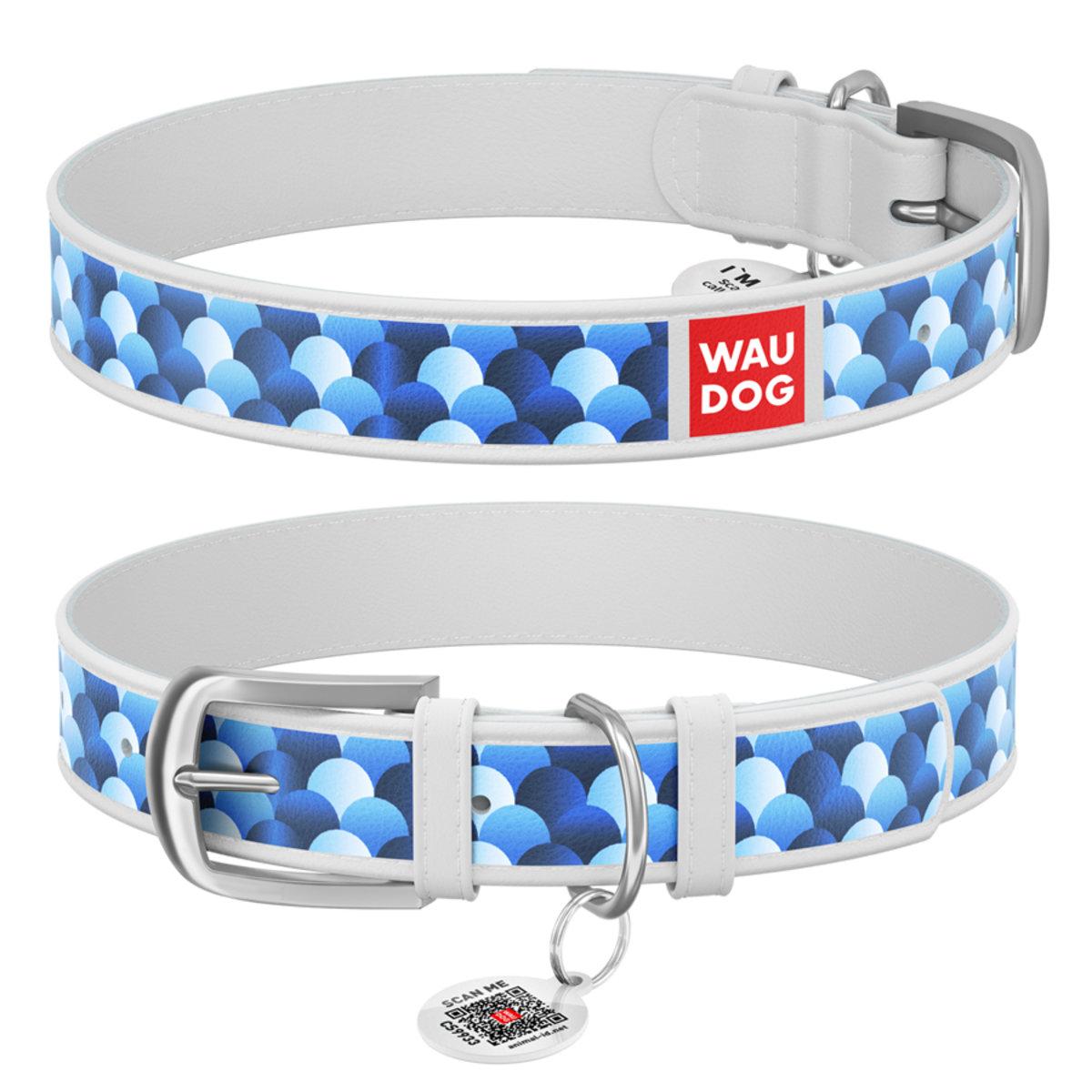 Ошейник WAUDOG Design Чешуя Металлическая Пряжка 35 Мм/46-60 См Белый ...